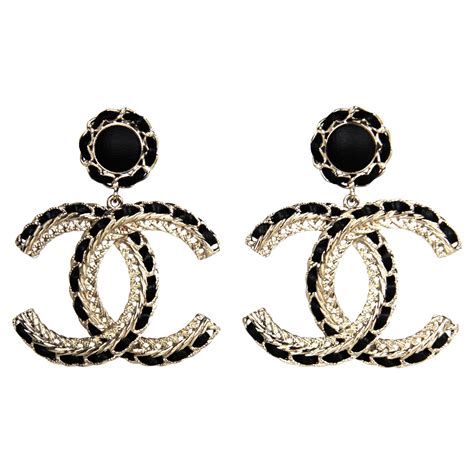 chanel cc earrings replica|large Chanel inspired earrings.